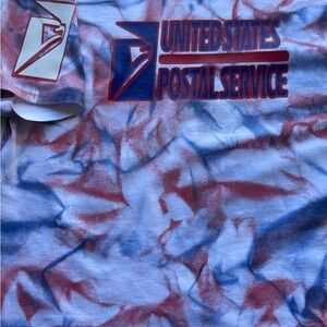 Gildan Red and Blue Tie-Dye USPS Short Sleeve Tee